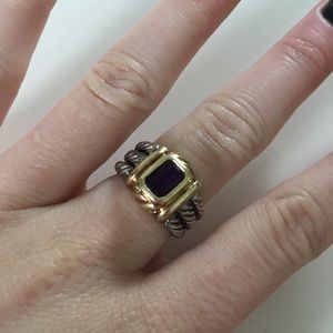 BOGO David Yurman silver & gold ring with amethyst